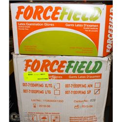 CASE OF FORCEFIELD LATEX EXAMINATION GLOVES
