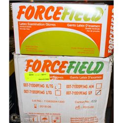 CASE OF FORCEFIELD LATEX EXAMINATION GLOVES