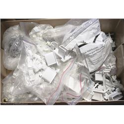 BIN OF ASSORTED SIZE WALL BRACKETS