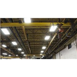 PAIR OF 1000LBS OVERHEAD CRANE HOISTS W/ RAILS