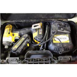 DEWALT 20V 3/8" IMPACT DRILL WITH 2 BATTERIES AND