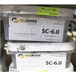 2 PAILS OF 6" HARDENED ZINC SCREWS (1000)