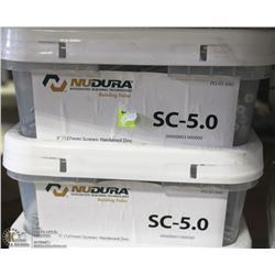 2 PAILS OF 5" HARDENED ZINC SCREWS (1000)