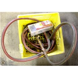 CRATE WITH ACETYLENE HOSE & NOZZLE & IGNITERS