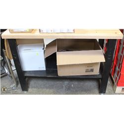 WOOD TOP METAL WORK TABLE 48" X 24" X 36"