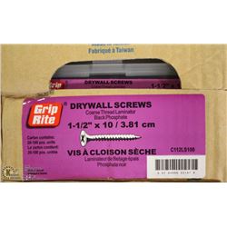 CASE OF GRIP RITE DRYWALL SCREWS 1-1/2"x10