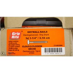CASE OF GRIP RITE DRYWALL NAILS 3D 1-1/4"