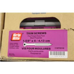 CASE OF GRIP RITE TRIM SCREWS 1-5/8" X 6