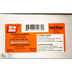 CASE OF GRIP RITE FLOORING SCREWS 2-1/2"x8