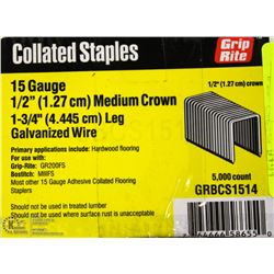 CASE OF GRIP RITE 15 GAUGE COLLATED STAPLES