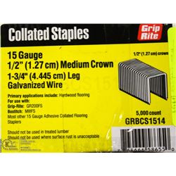 CASE OF GRIP RITE 15 GAUGE COLLATED STAPLES
