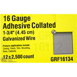 CASE OF GRIP RITE 16 GAUGE COLLATED BRAD NAILS