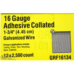 CASE OF GRIP RITE 16 GAUGE COLLATED BRAD NAILS