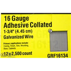 CASE OF GRIP RITE 16 GAUGE COLLATED BRAD NAILS
