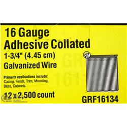 CASE OF GRIP RITE 16 GAUGE COLLATED BRAD NAILS