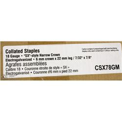 CASE OF GRIP RITE 18 GAUGE COLLATED STAPLES