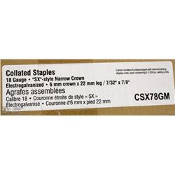 CASE OF GRIP RITE 18 GAUGE COLLATED STAPLES