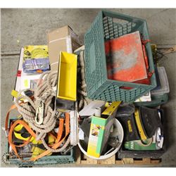 PALLET OF CONTRUCTION HARDWARE & SAFETY ACCESORIES