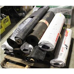PALLET OF ASSORTED ROLLS OF WEATHER BARRIER