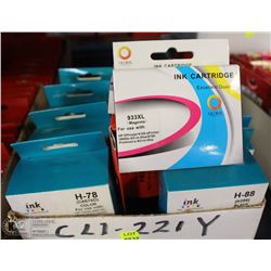 BOX OF INK CARTRIDGES FOR HP PRINTERS