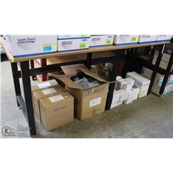 WOOD TOP METAL WORK TABLE 84" X 25" X 38"