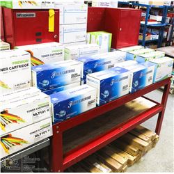 WESTWARD METAL WORKSTATION WITH LOCKING CABINETS