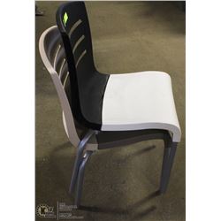 PAIR OF PLASTIC CHAIRS W/ METAL LEGS