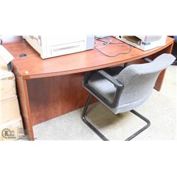 CURVED FRONT OFFICE DESK WITH CHAIR