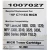Image 1 : HIGH RESOLUTION TONER HP Q7115X MICR