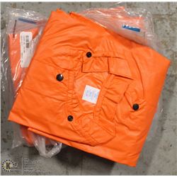 LOT OF 5 ORANGE FLAME RESISTANT JACKETS SIZE MED.