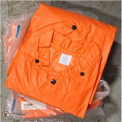 LOT OF 5 ORANGE FLAME RESISTANT JACKETS SIZE MED.