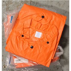 LOT OF 5 ORANGE FLAME RESISTANT JACKETS SIZE MED.