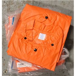 LOT OF 5 ORANGE FLAME RESISTANT JACKETS SIZE MED.