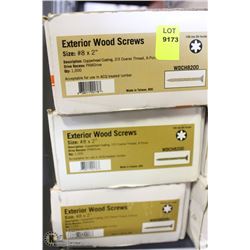 3 CASES OF #8 X 2" EXTERIOR WOOD SCREWS