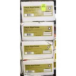 4 CASES OF #8 X 2-1/2" EXTERIOR WOOD SCREWS
