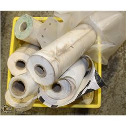 CRATE OF CANVAS WRAP AND PLASTIC