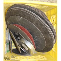 CRATE OF ASSORTED GRINDING AND CUTTING DISCS