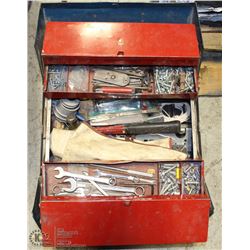 FOLDING TOP METAL TOOLBOX WITH CONTENTS