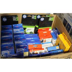 BOX OF PRINTER INK FOR VARIOUS BRANDS INCLUDING HP
