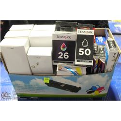 BOX OF ASSORTED LEXMARK REPLACEMENT INK