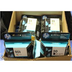 BOX OF ASSORTED HP REPLACEMENT INK