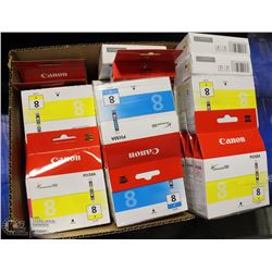 BOX OF CANON 8 REPLACEMENT INK
