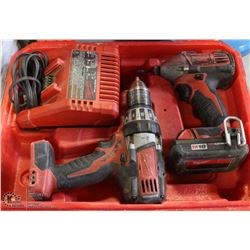 MILWAUKEE 18V IMPACT AND DRILL WITH CHARGER