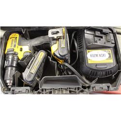 DEWALT 20V CORDLESS DRILL WITH 2 BATTERIES AND