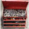Image 1 : RED STEEL 3-DRAWER TOOLBOX FULL OF