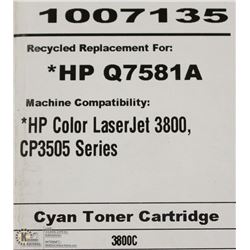 HIGH RESOLUTION TONER HP Q7581A CYAN