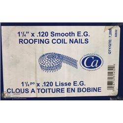 NEW CASE OF ROOFING COIL NAILS 1-1/4"x.120 SMOOTH