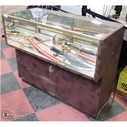 LIGHTED WOODEN JEWELLERS CABINET