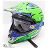 Image 1 : GREEN MOTORCROSS HELMET (KBC) (TK-X) LARGE