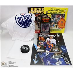 LOT OF HOCKEY CARD COLLECTIBLES INCL EDMONTON